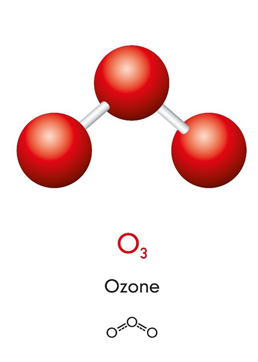 Diagram comparing ozone and O2