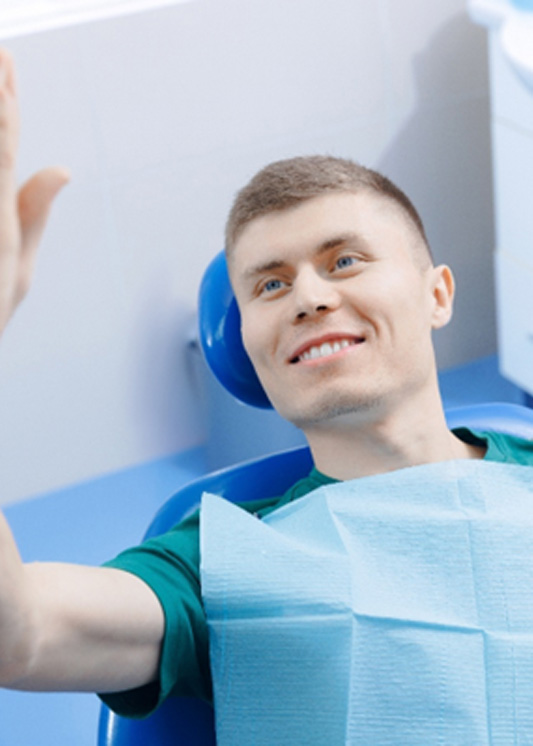 Illustration of tooth whitening gel on enamel 